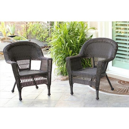 Jeco Jeco W00201-4 Espresso Wicker Chair - Set 4 W00201_4